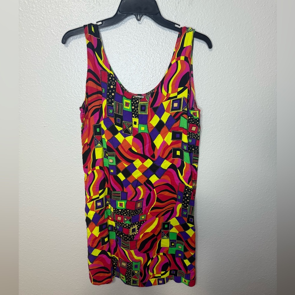 Bindi vintage Vibrant Multicolor Geometric dress